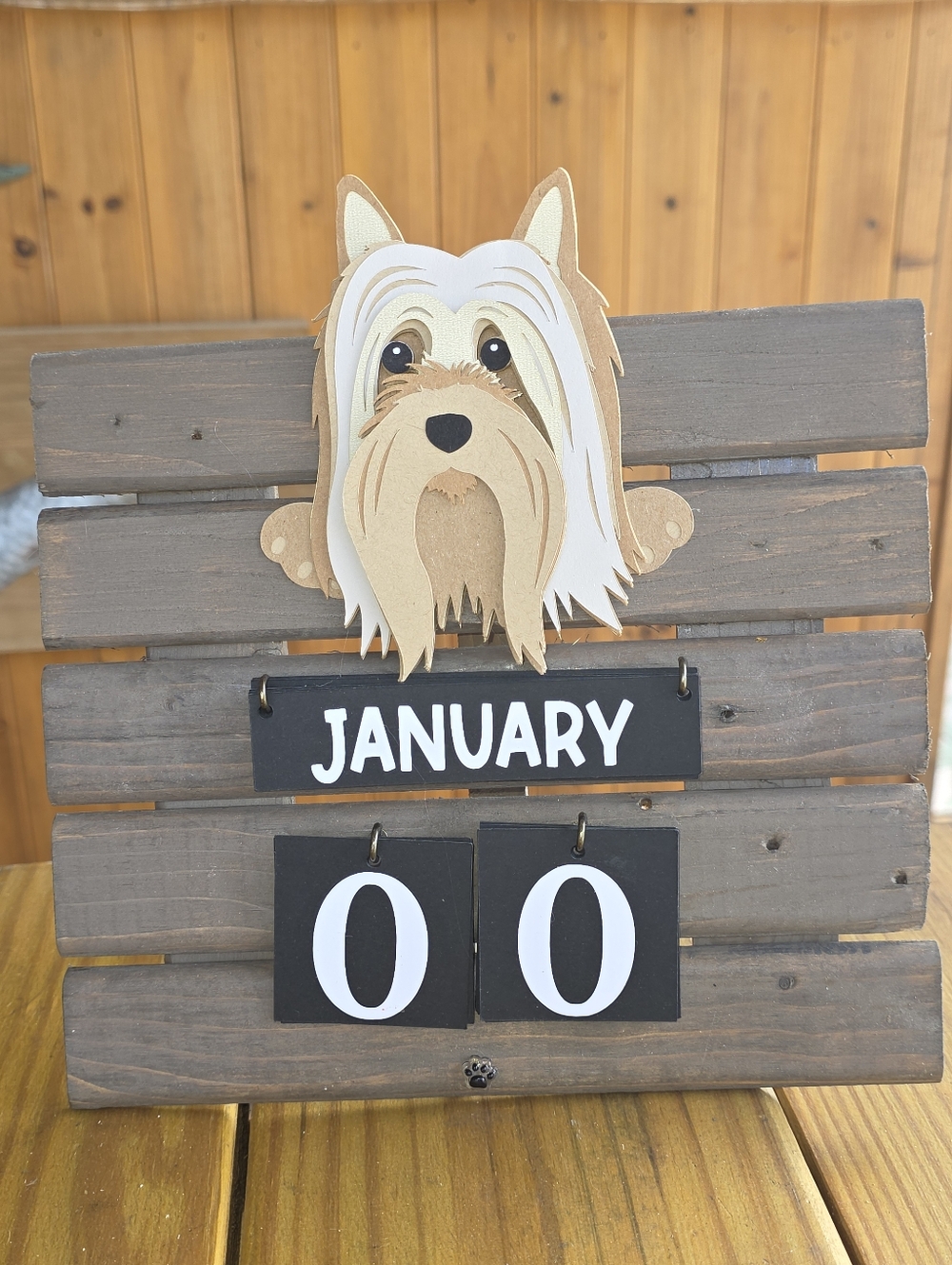 3D Long Haired YORKIE Perpetual Calendar (Includes 50% Donation)